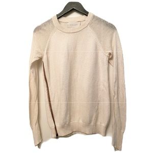 BROCHU WALKER • $368 Ivory Side Zipper Long Sheer Sleeve Sweater • Size Small